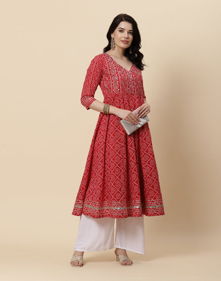 Printed Cotton Anarkali Kurti