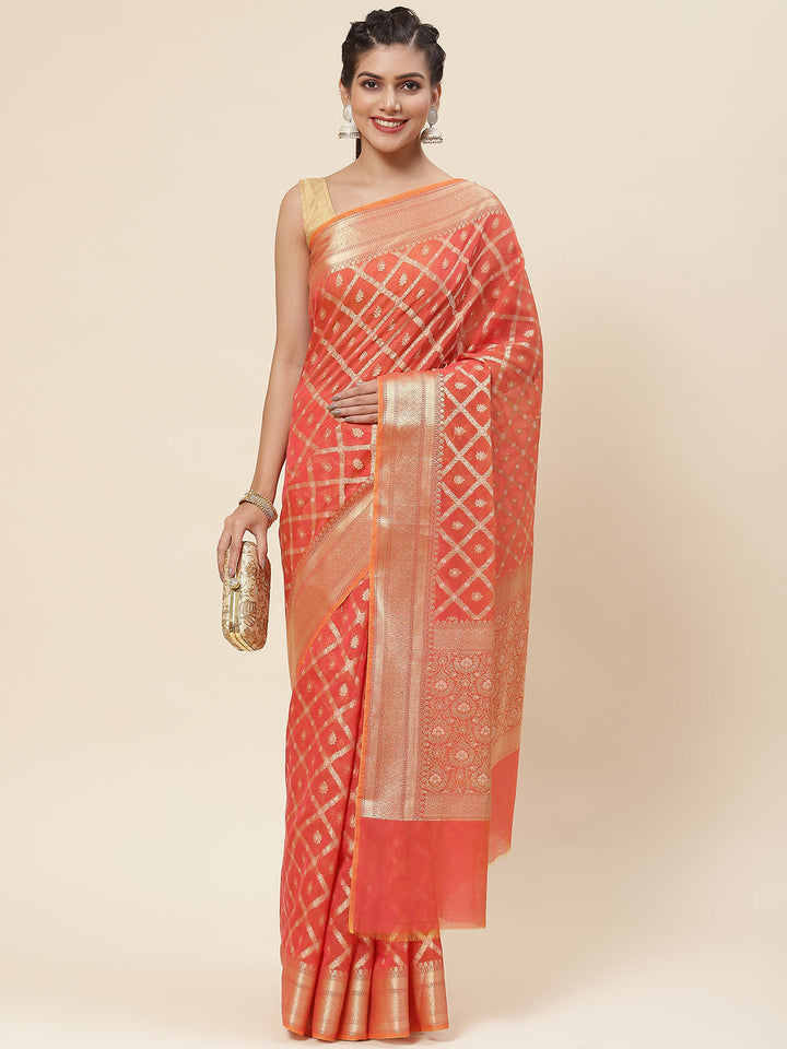 Zari Jaal Woven Cotton Saree