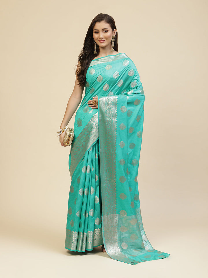 Zari Border Booti Handloom Woven Saree