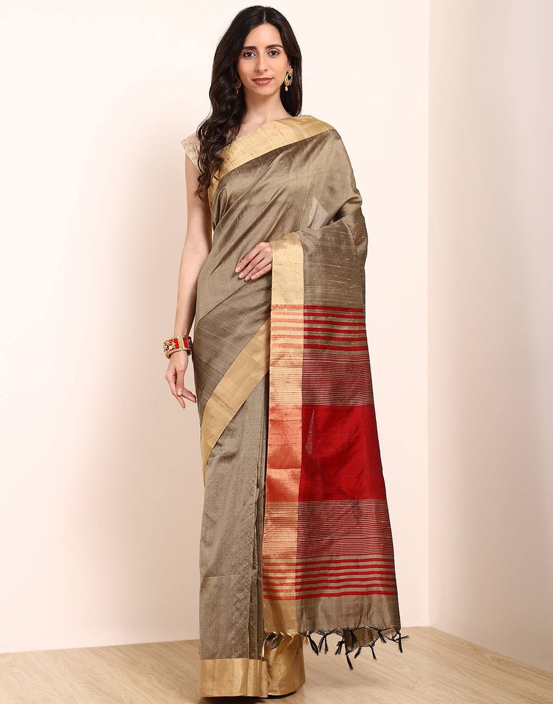 Green Handloom Woven Saree