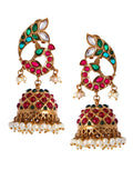 Gold Plated Earrings Embellished With Pearls