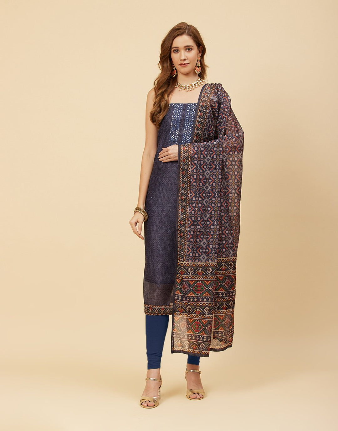 Embroidered Chanderi Suit Piece