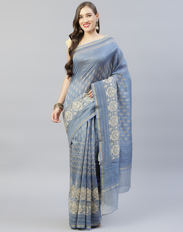 Kantha  Border Printed Cotton Saree