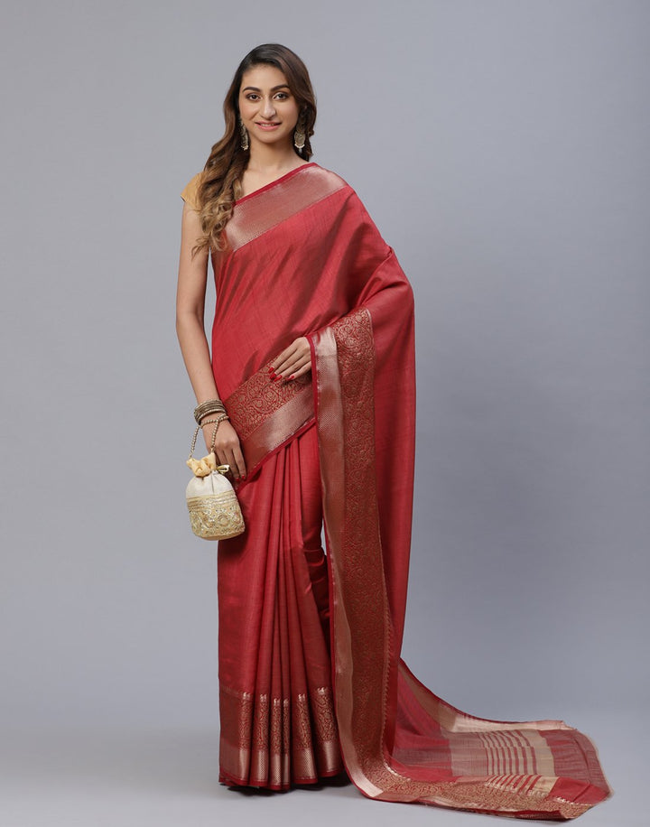 Art Handloom Saree With Zari Border