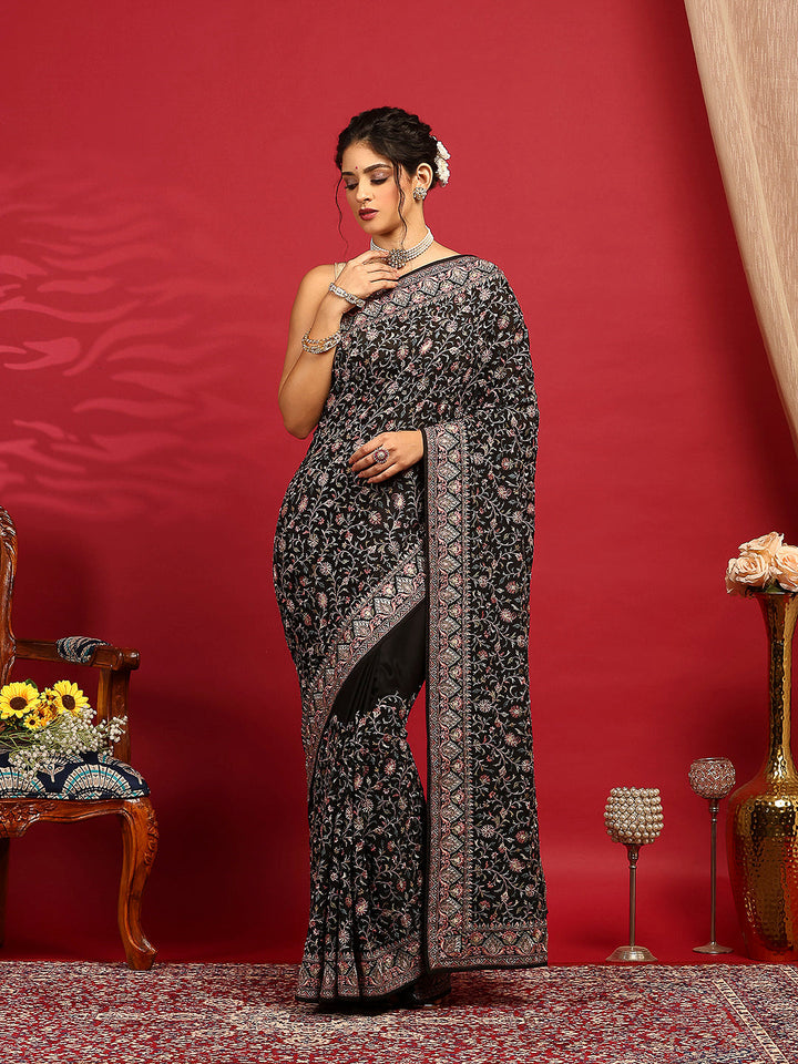 Embroidered Georgette Saree