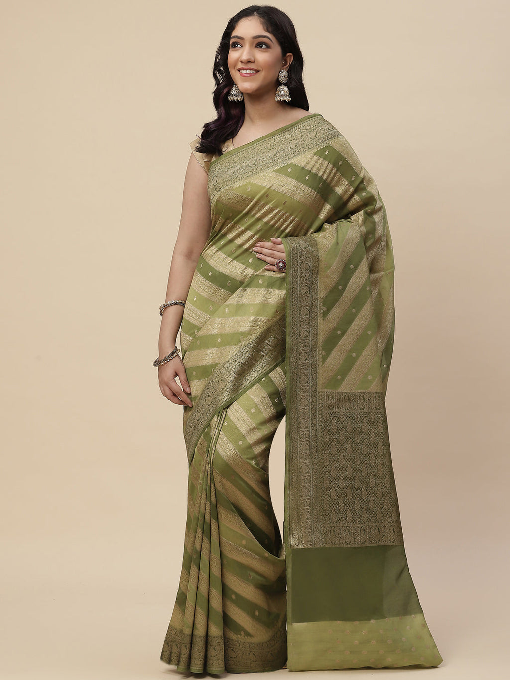 Zari Jaal Cotton Woven Saree