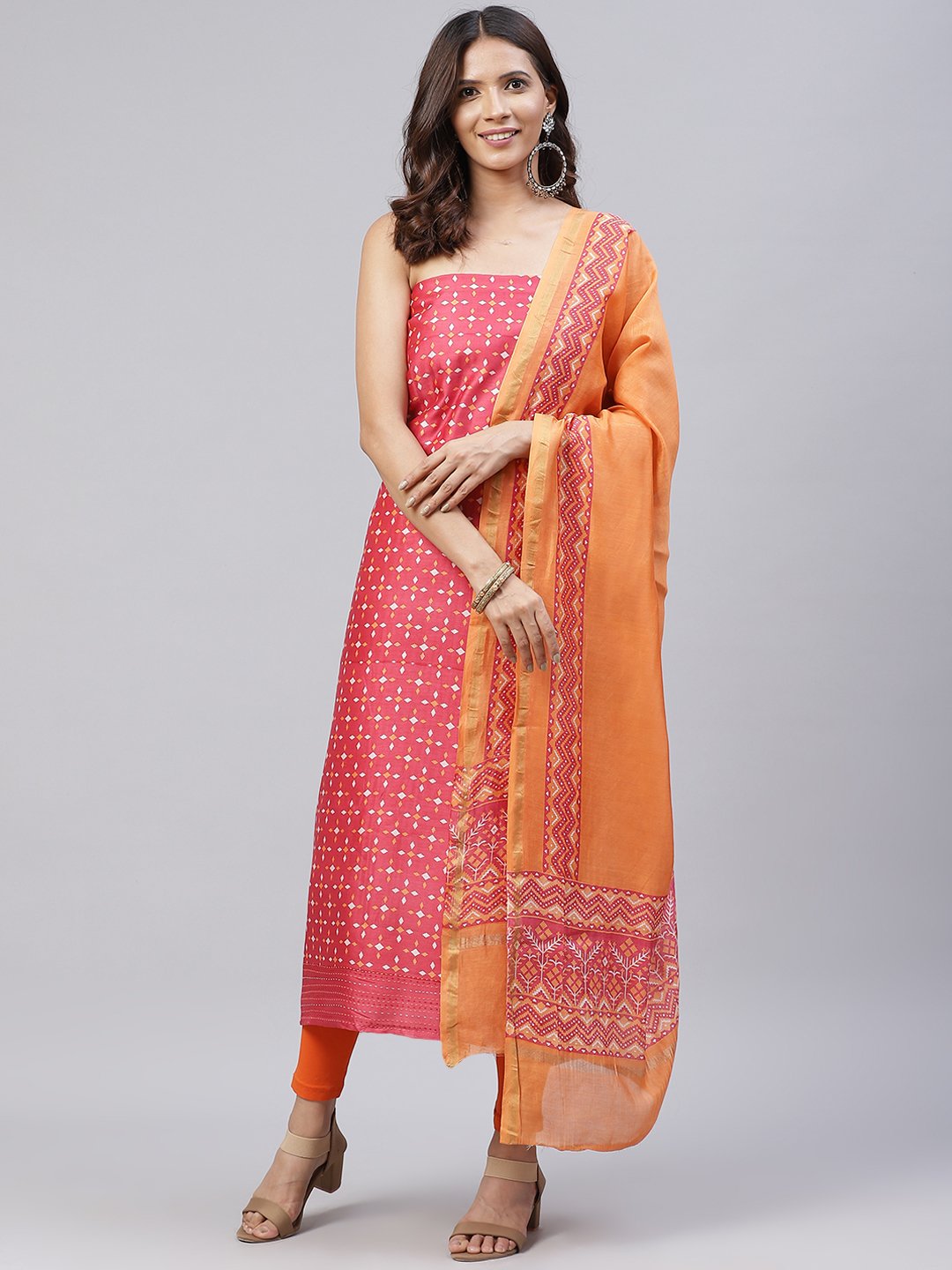 Fine Chanderi Printed Suit Piece
