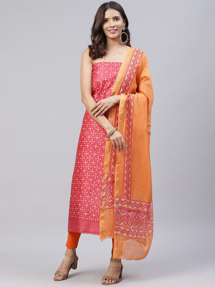 Fine Chanderi Printed Suit Piece