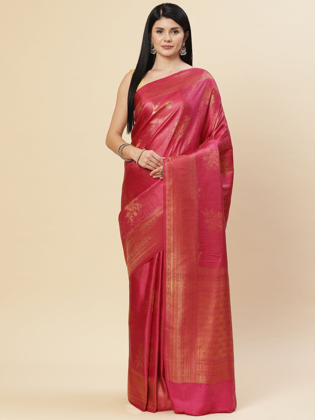Zari Jaal Handloom Woven Saree