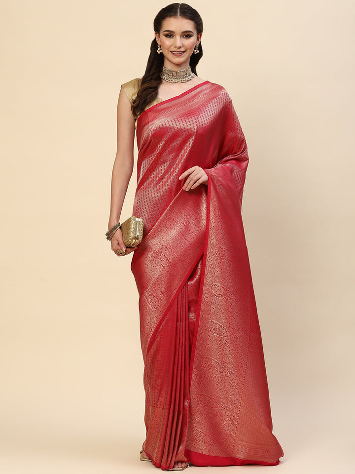 Brocade Zari Jaal Handloom Woven Saree