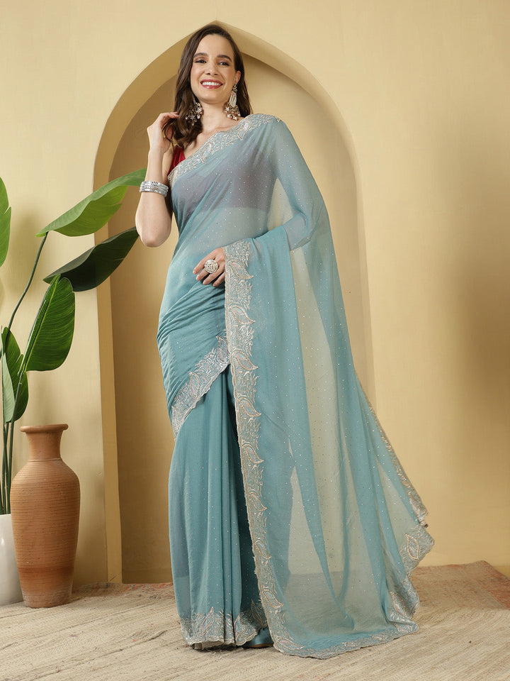 Sequence Work Georgette Saree