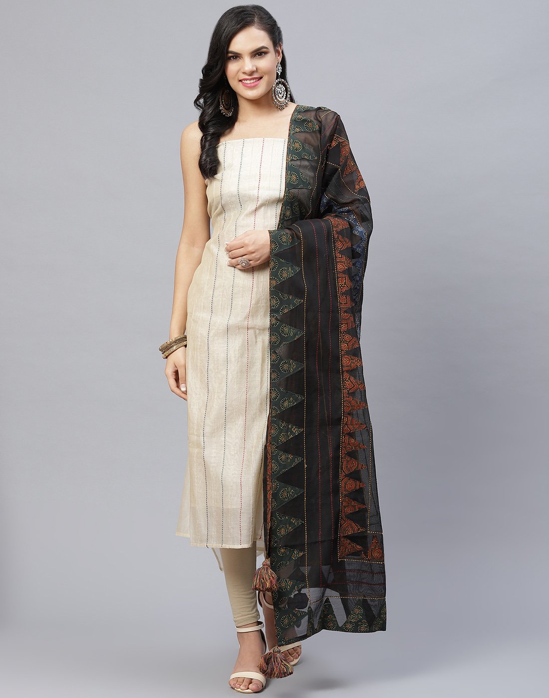 Chanderi Embroidered Suit Piece