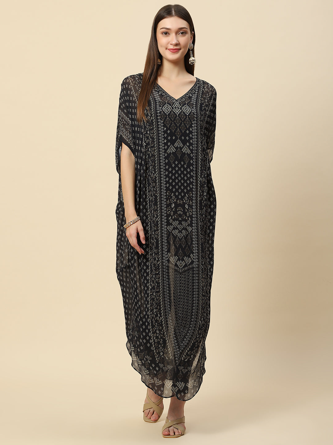 Digital Printed Georgette Kaftan Kurta