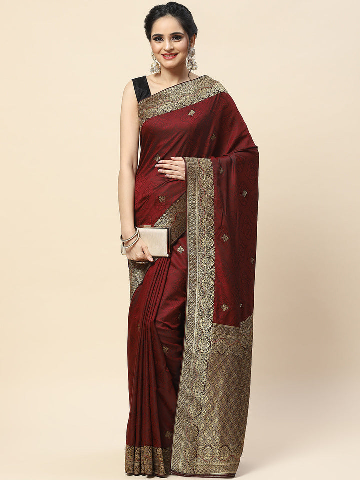 Zari Booti Embroidered Banarasi Saree