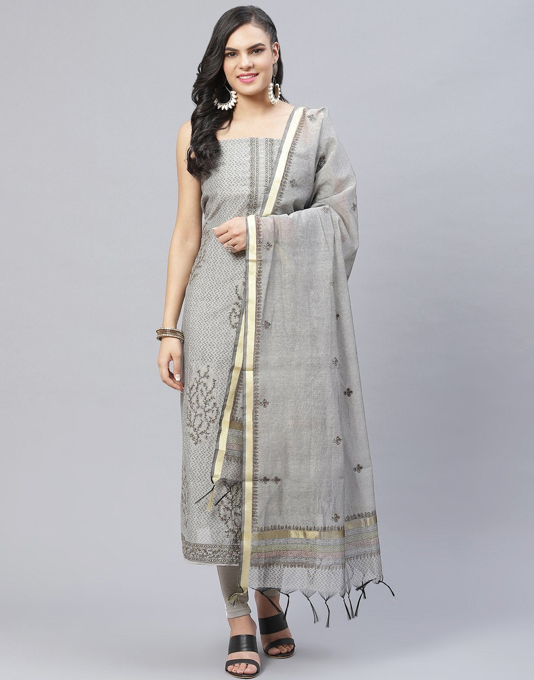 Chanderi Embroidered Suit piece