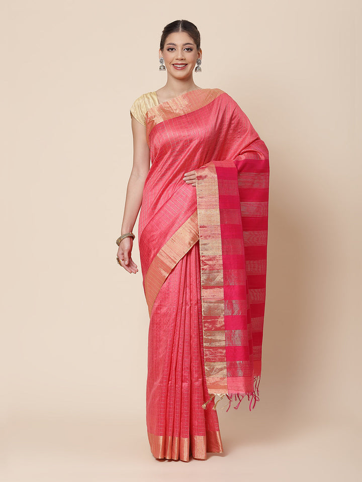Zari Jaal Handloom Woven Saree