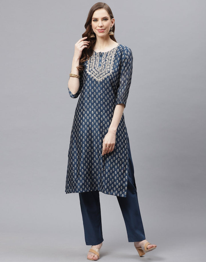 Chanderi Kurti Set