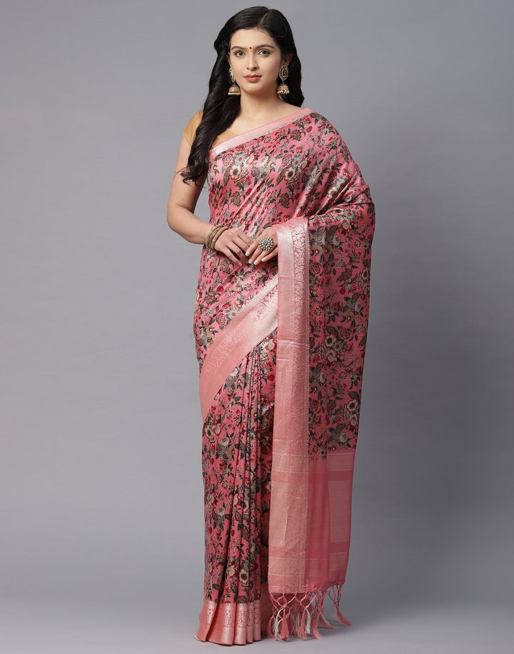 Floral Print Art Handloom Saree
