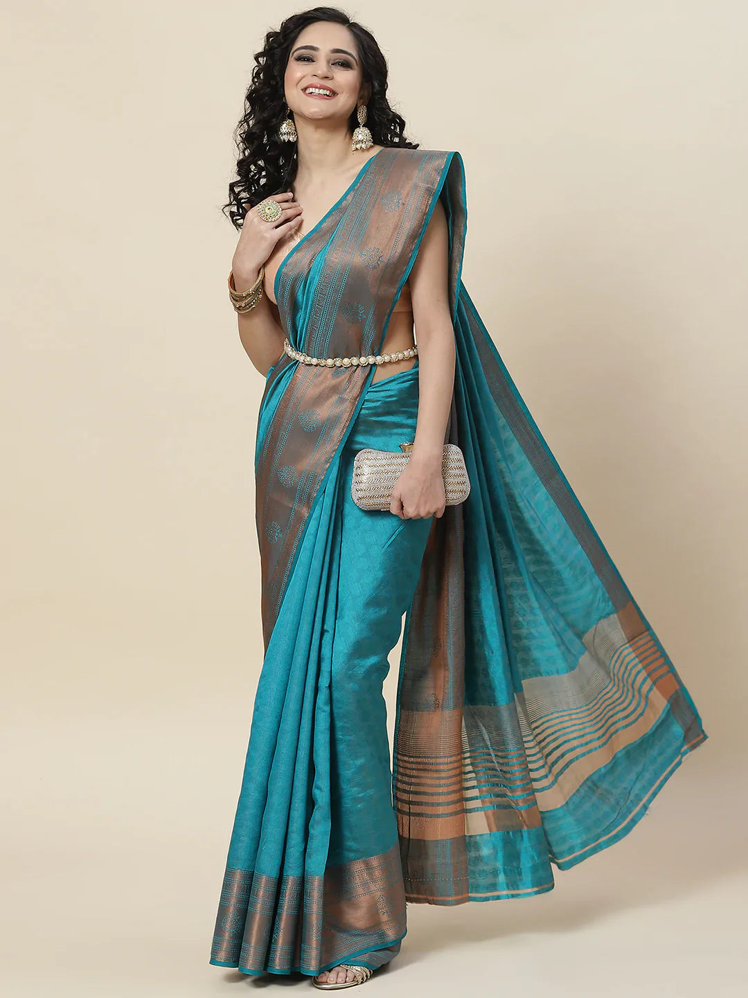 Plain Zari Border Handloom Woven Saree