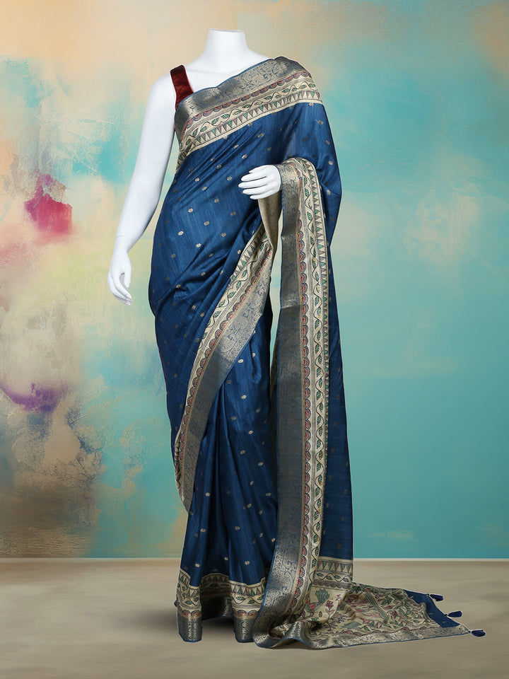 Printed &amp; Woven Design Art Silk Saree