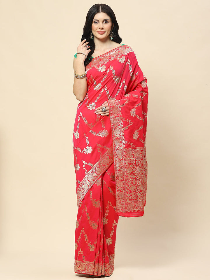 Zari Jaal Woven Art Silk Banarsi Saree