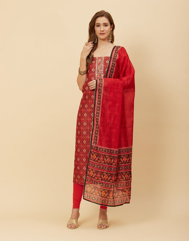 Printed Chanderi Suit Piece