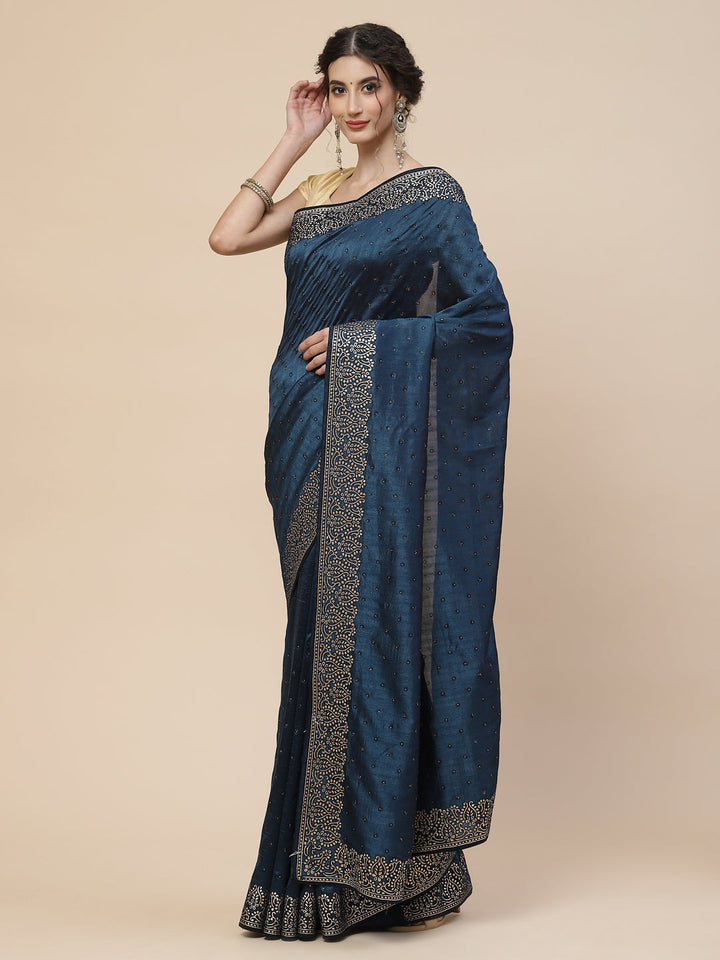 Dupion Silk Embroidery Saree