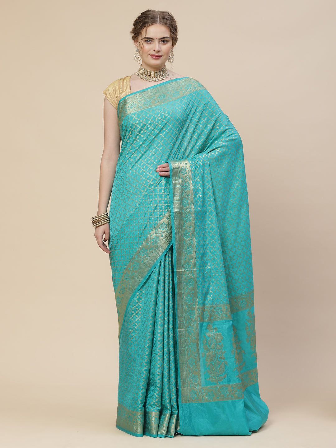 Zari Jaal Cotton Woven Saree