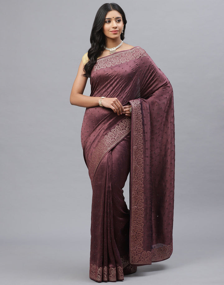 Dupion Silk Embroidery Saree