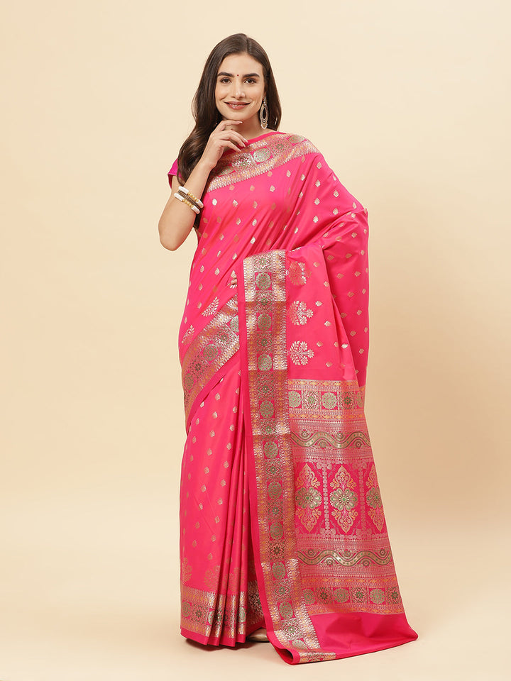 Art Handloom Saree with Zari Border Booti