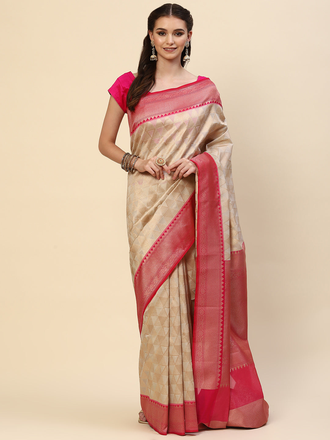 Zari Jaal Cotton Woven Saree