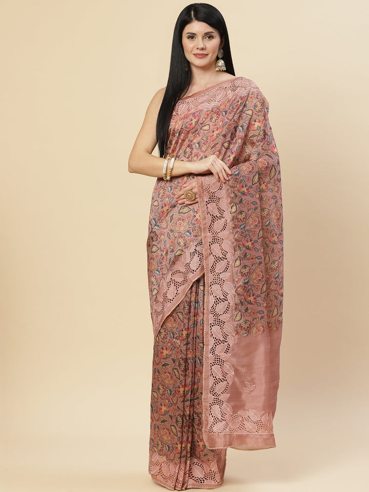 Digital Floral Printed Handloom Saree