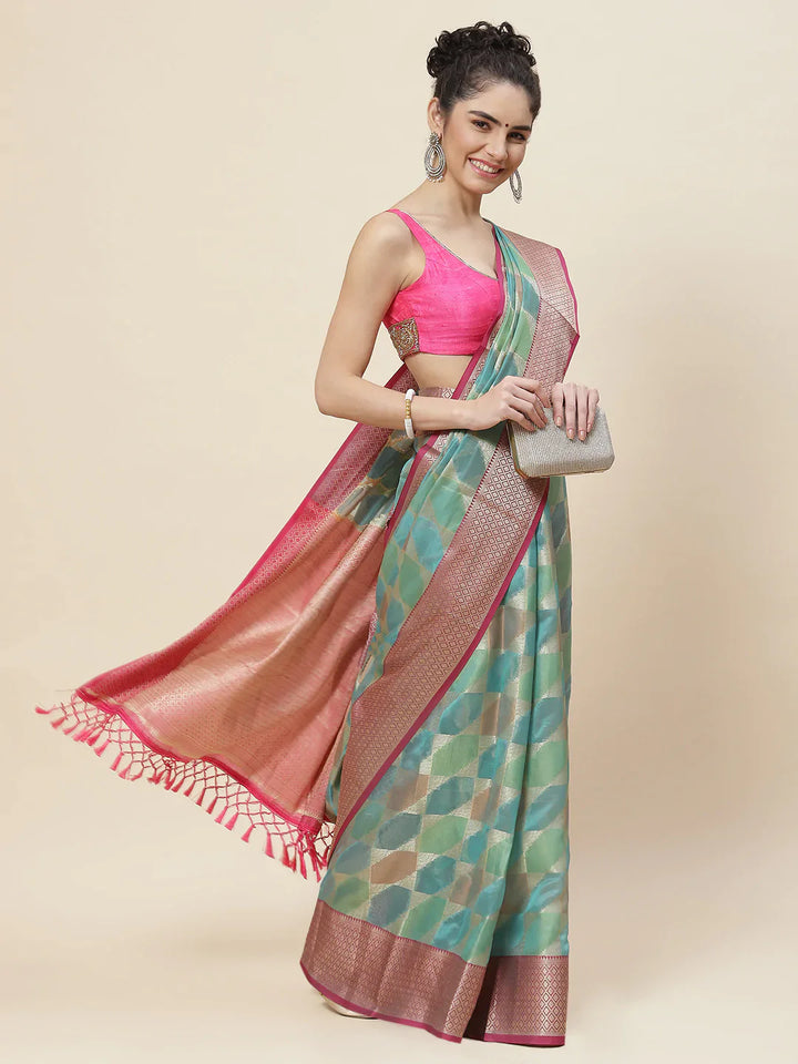 Zari Jaal Cotton Woven Saree