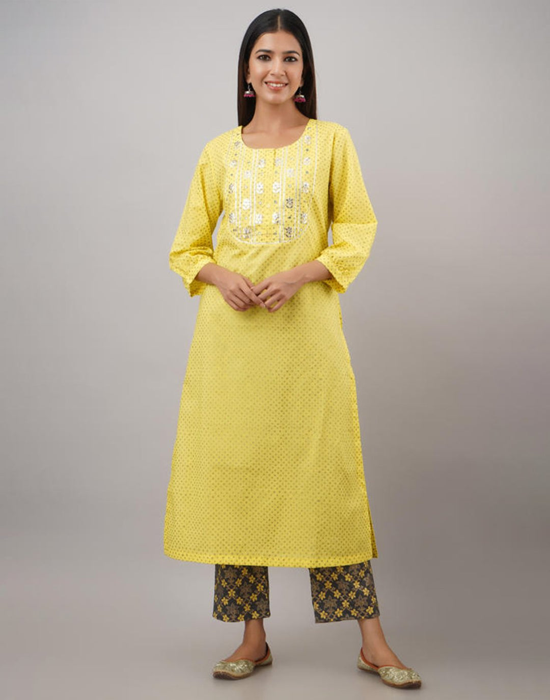Printed Cotton Kurti With Pant