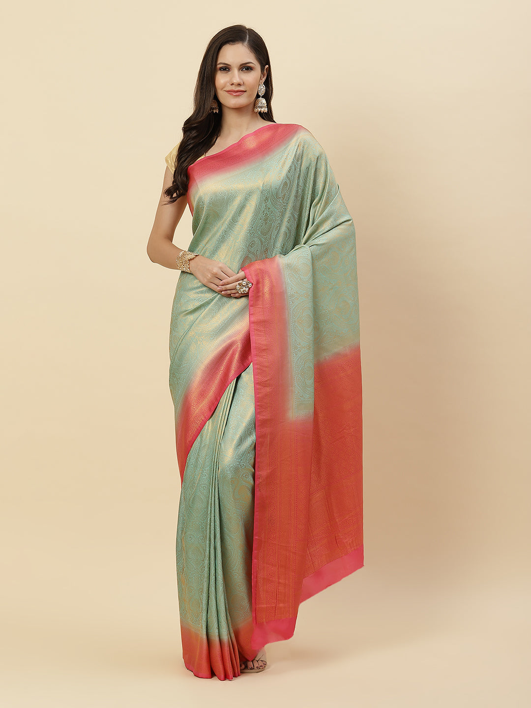 Zari Jaal Art Handloom Woven Saree