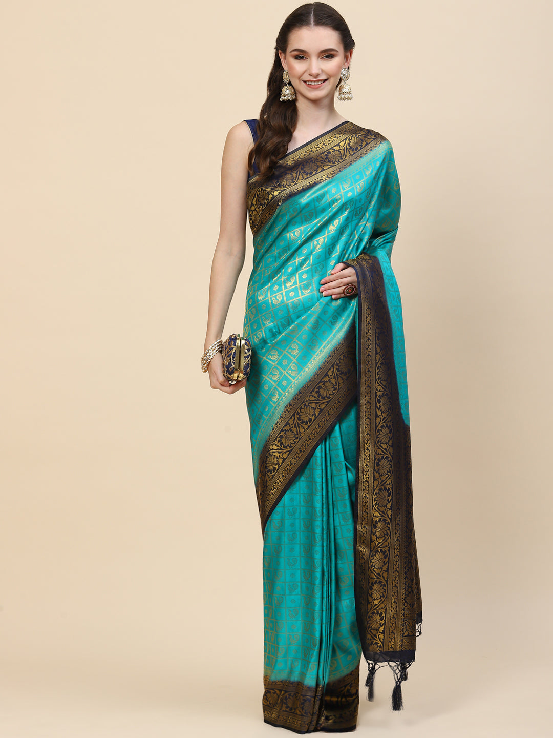 Zari Jaal Handloom Woven Saree
