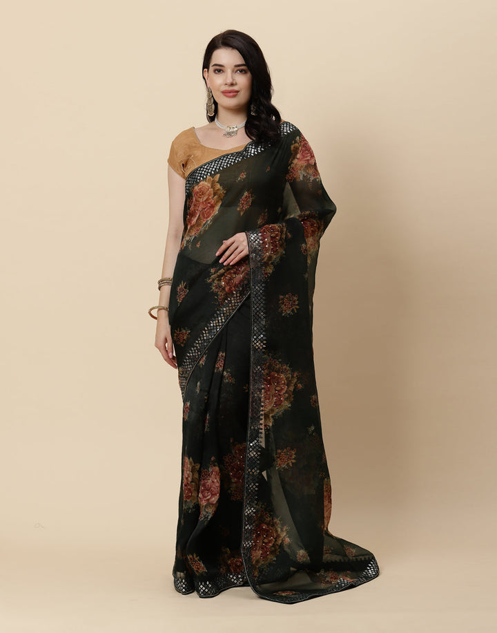 Printed Organza Kora Saree