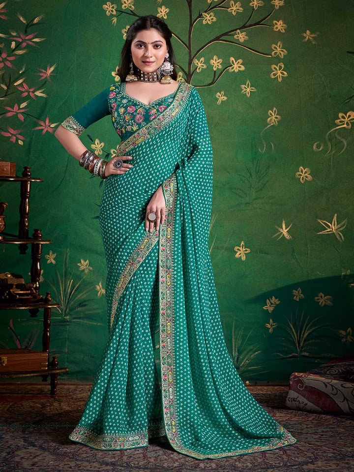 Bandhani Printed Georgette Saree