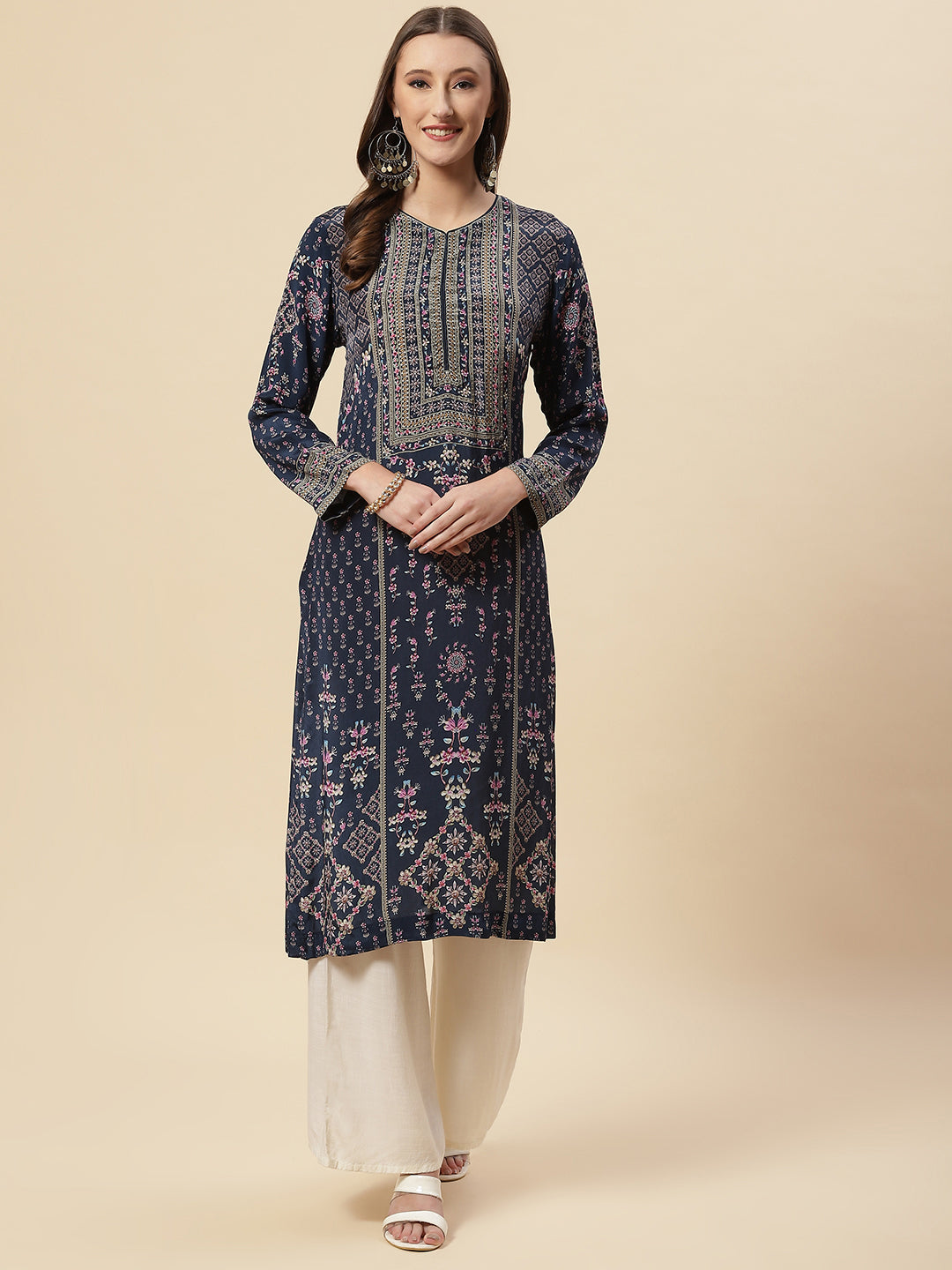 Printed Crepe Kurta