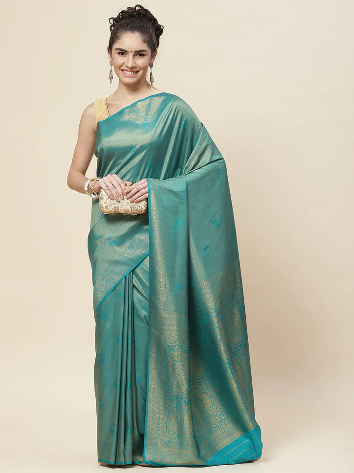 Zari Jaal Handloom Woven Saree