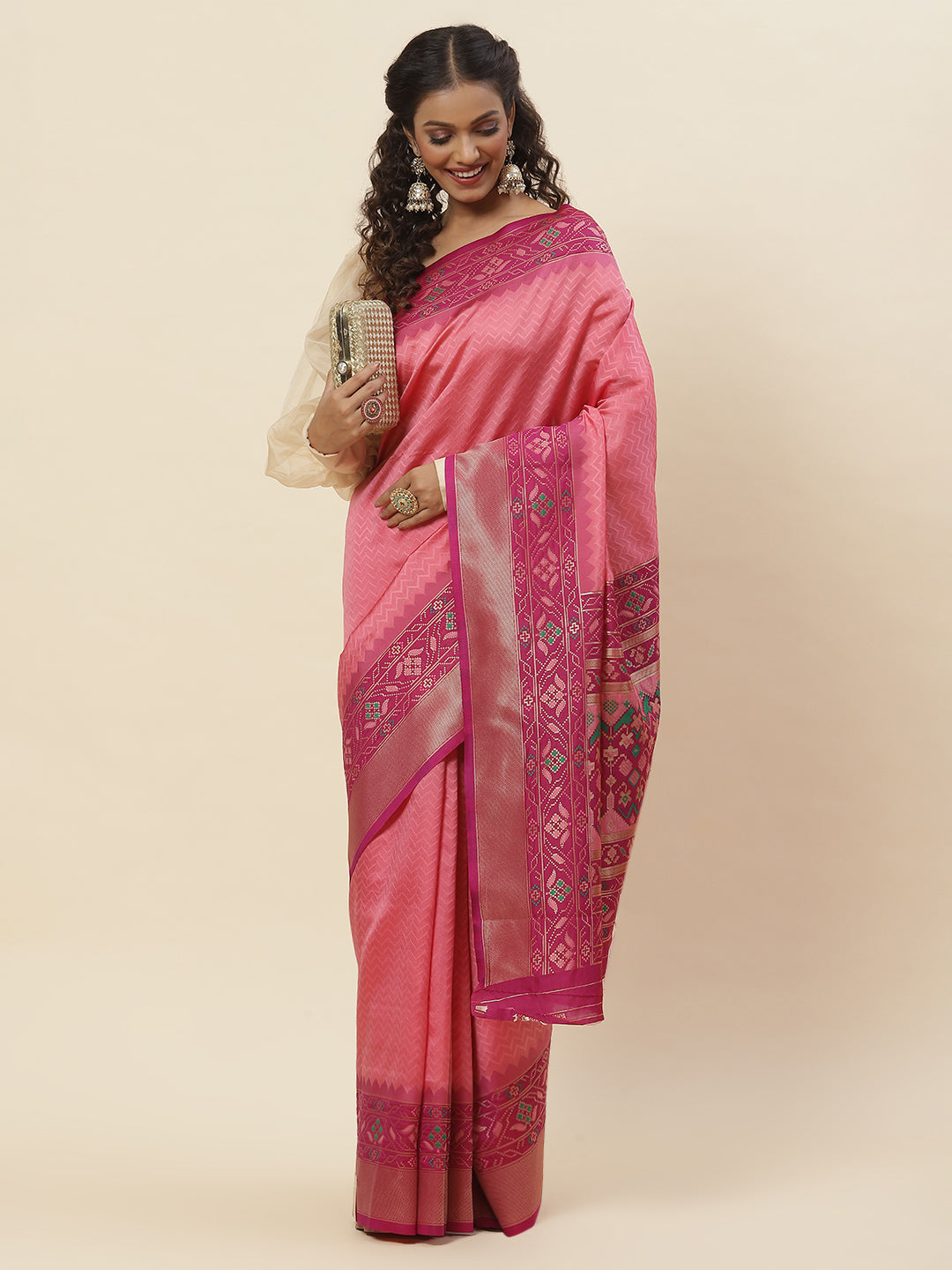 Zari Jaal Woven Handloom Saree