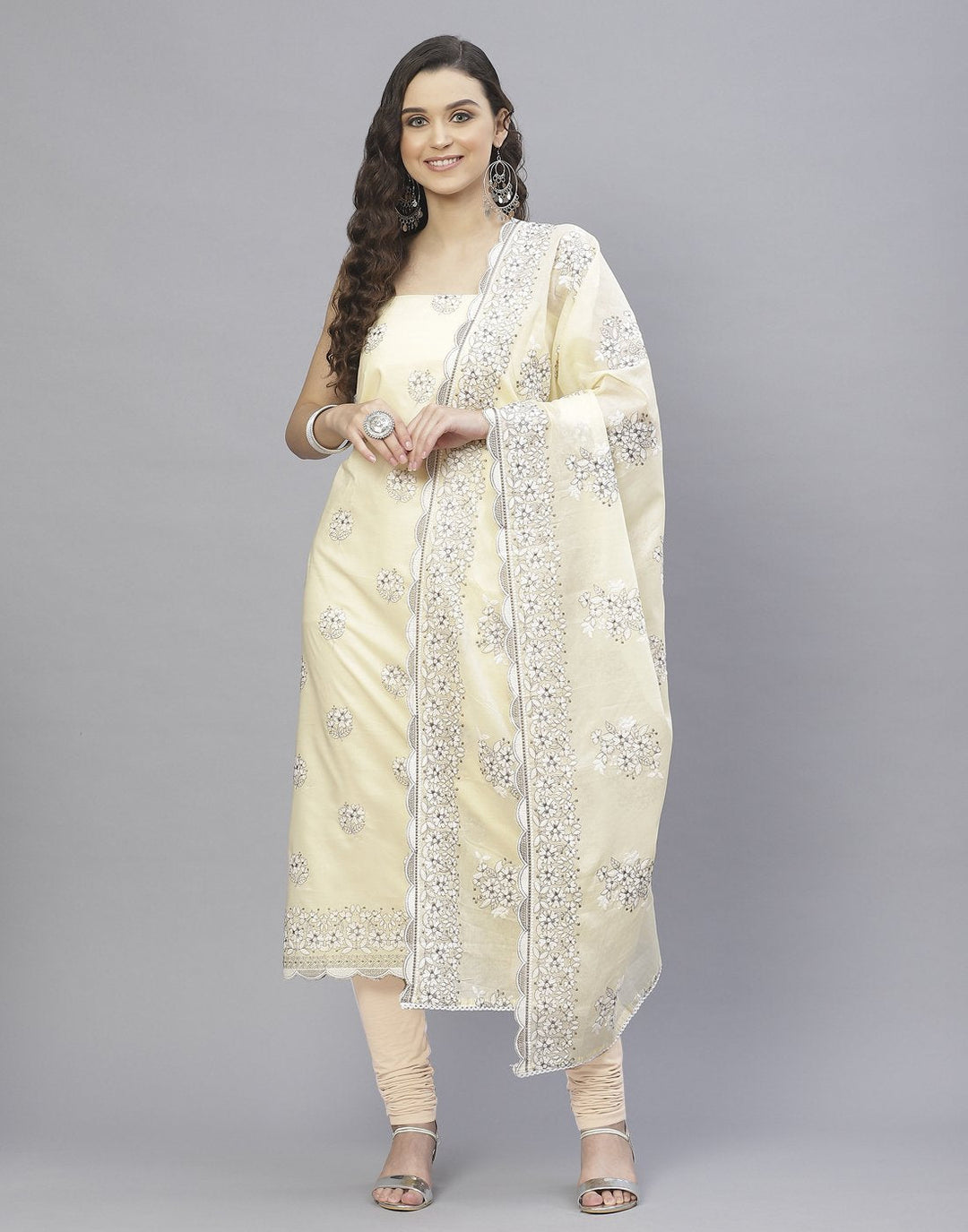 Cotton Embroidered Suit Set