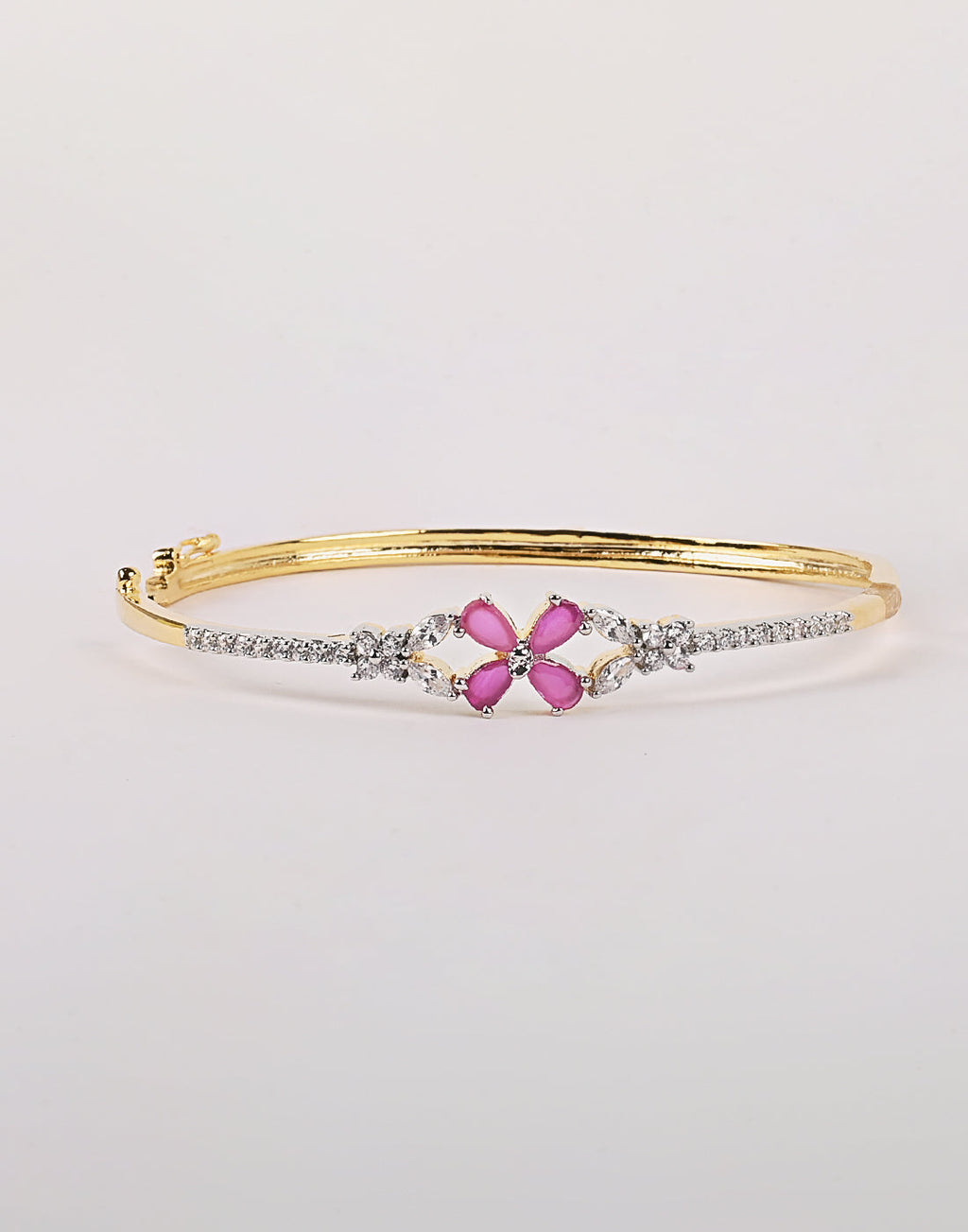 Gold Plated Bracelet Embellished With Diamond Stone