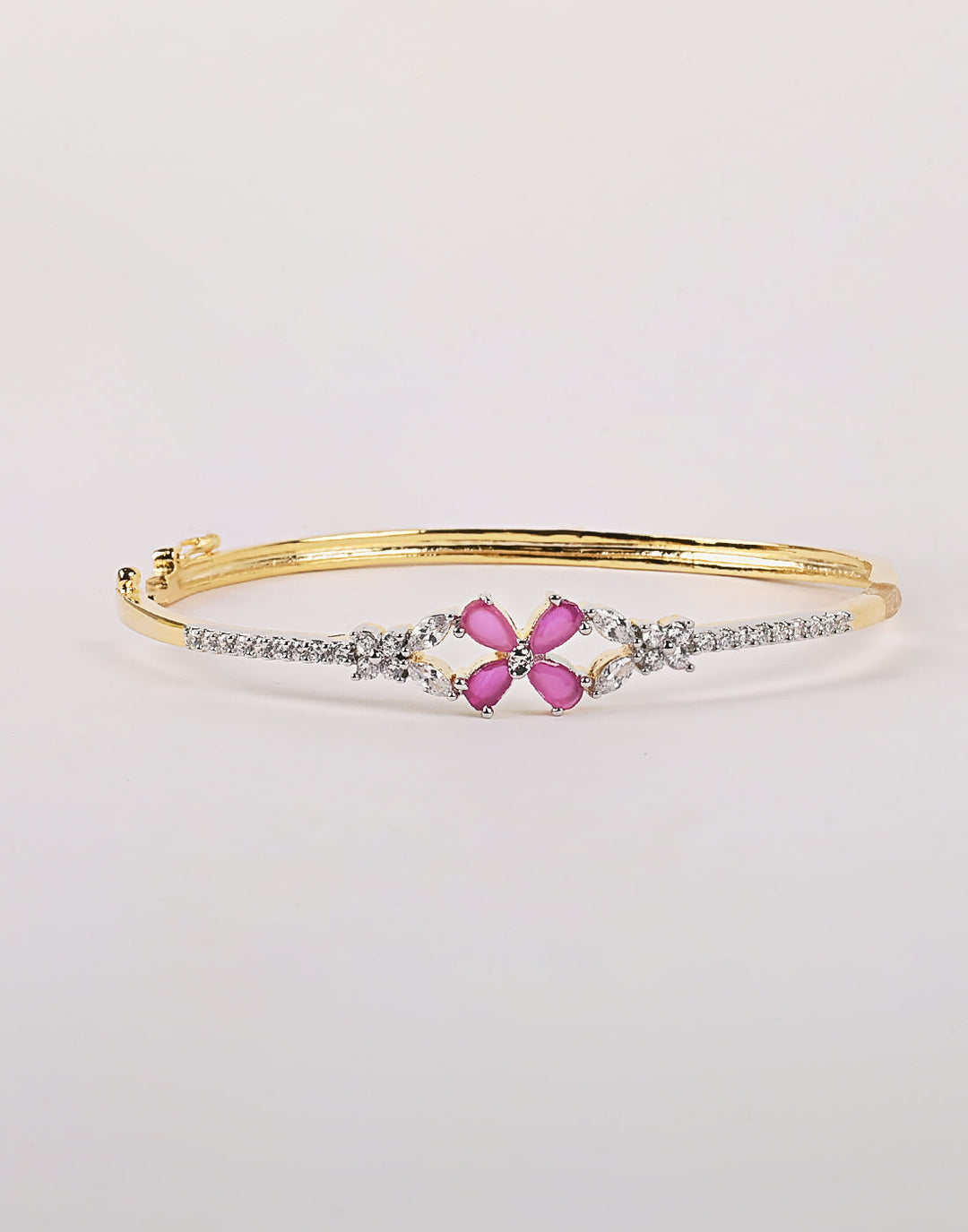 Gold Plated Bracelet Embellished With Diamond Stone