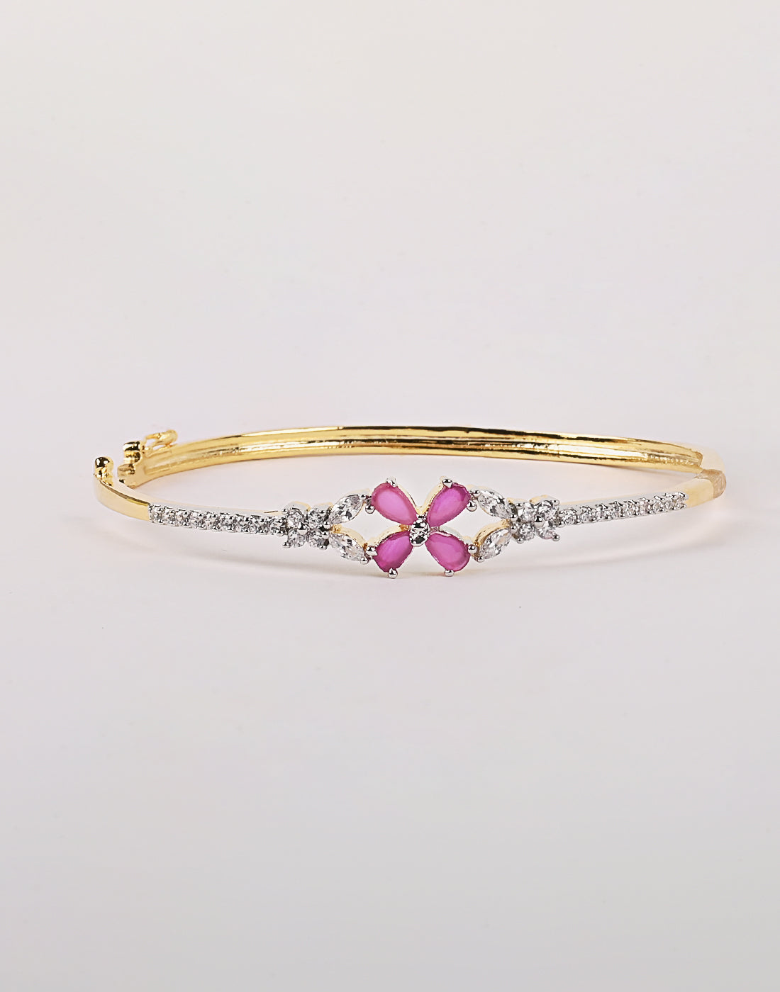 Gold Plated Bracelet Embellished With Diamond Stone