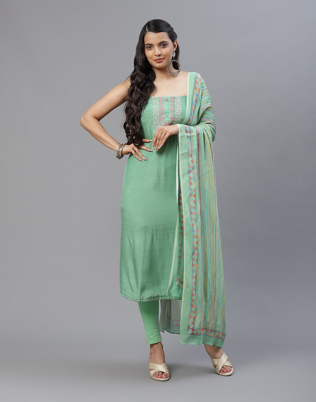 Muslin Embroidered Suit piece