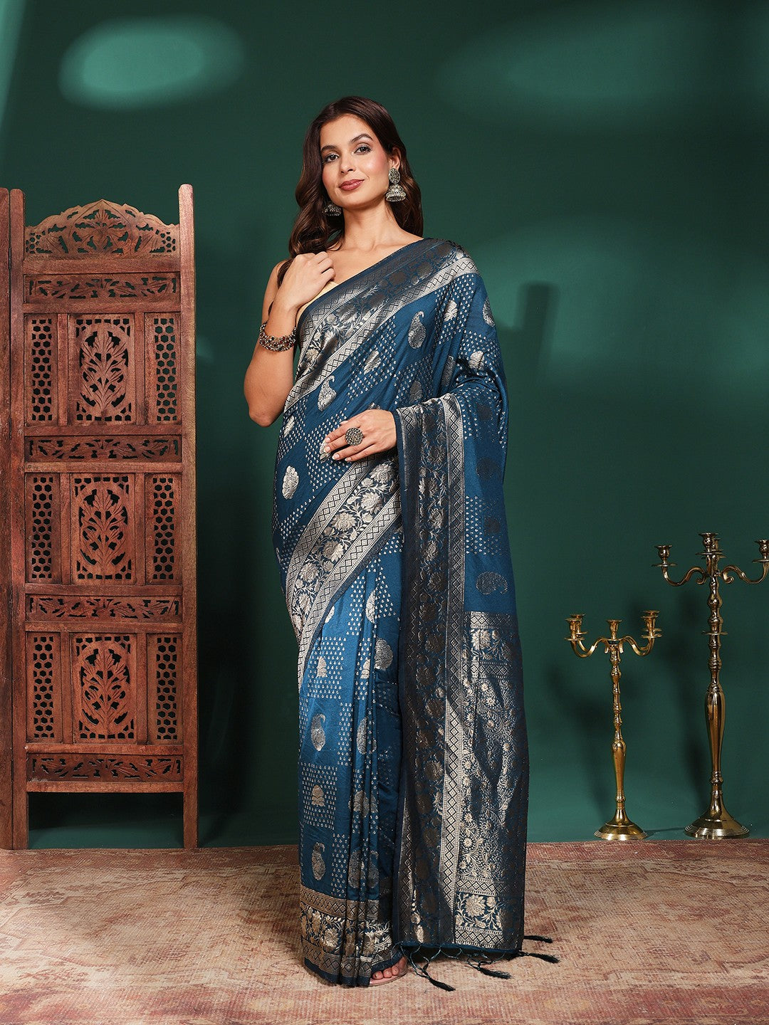 Plain Crepe Saree