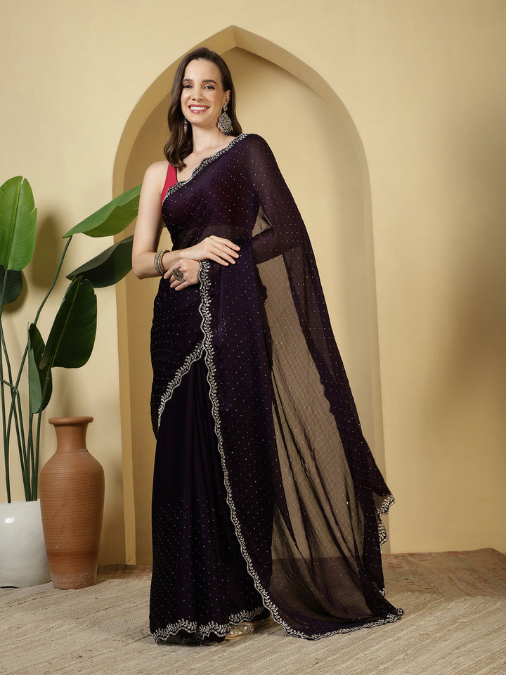 Digital Printed Chiffon Saree