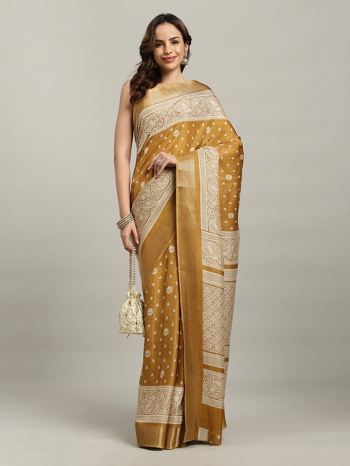 Printed Booti Dola Cotton Woven Saree