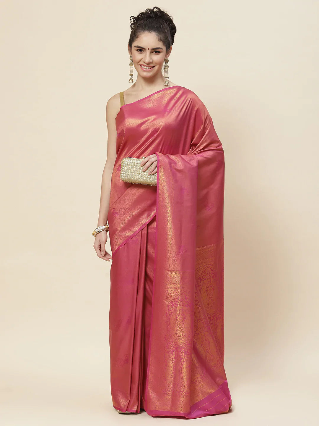Zari Jaal Handloom Woven Saree